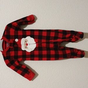 4/$15 Santa Flannel Footsie PJ, 0-3M
